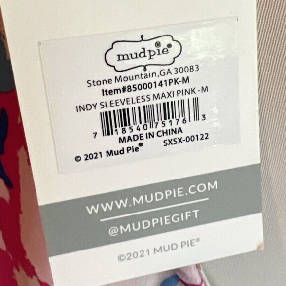 Mud Pie PINK Indy FLORAL MAXI DRESS Women’s Size Medium Spring Summer Dress - Picture 7 of 11